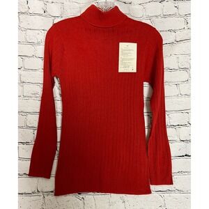 Vintage NWT Atkins Women's Red M Ribbed Zippered‎ Turtleneck Retro Disco 70s